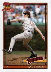 1991 Topps Base Set Andy Benes #307 card