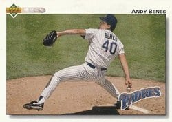 1992 Upper Deck Base Set Andy Benes #323 card