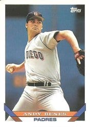 1993 Topps Base Set Andy Benes #568 card