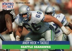 1991 Pro Set Base Set Andy Heck #663 card