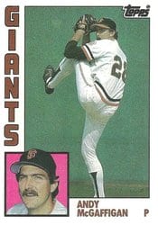 1984 Topps Base Set Andy McGaffigan #31 card