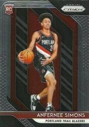 2018-19 Panini Prizm Base Set Anfernee Simons #61 card