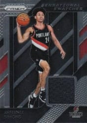 2018-19 Panini Prizm Sensational Swatches Anfernee Simons #62 card