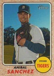 2017 Topps Heritage Base Set Anibal Sanchez #160 card