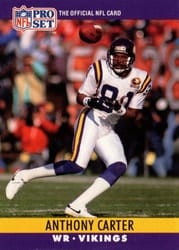 1990 Pro Set Base Set Anthony Carter #187 card