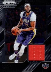 2018-19 Panini Prizm Sensational Swatches Anthony Davis #54 card