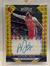 2018 Panini Prizm Mosaic Autographs Anthony Davis Gold #MO-AD card