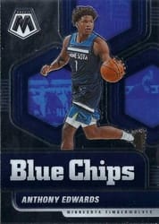 2020-21 Panini Mosaic Blue Chips Anthony Edwards #14 card