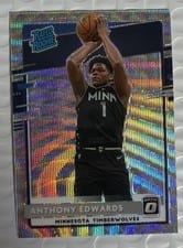 2020 Panini Donruss Optic Anthony Edwards Silver Wave #151 card
