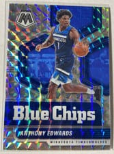 Anthony Edwards 2020 Panini Mosaic Blue Chips card