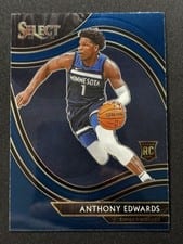2020 Panini Select Anthony Edwards Blue Prizm #300 card