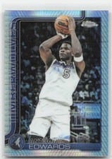 2025 Topps Chrome Anthony Edwards Basketball Refractor #151 card
