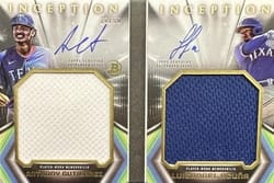 2023 Bowman Inception Autographed Jumbo Dual Relic Books Anthony Gutierrez / Luisangel Acuña #IAJD-GA card