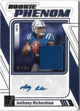 2023 Donruss Rookie Phenom Jersey Autographs Anthony Richardson #RPJA-ARIC card