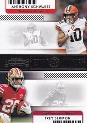 2021 Panini Contenders Round Numbers Anthony Schwartz / Trey Sermon #RN-ASC card