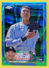 2023 Topps Chrome Update Autographs Anthony Volpe Green card