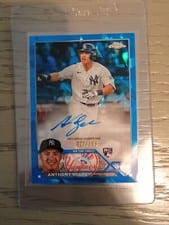 2023 Topps Chrome Update Sapphire Edition Autographs Anthony Volpe #USA-AV card