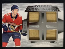 2021-22 Upper Deck The Cup Foundations Quad Jersey Anton Lundell #F-LU card