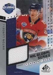2025-26 SP Game Used 2024 Global Series Stars vs. Panthers Fabrics Anton Lundell #GSF2-6 card