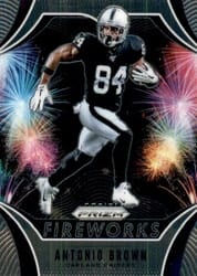 2019 Panini Prizm Fireworks Antonio Brown #9 card