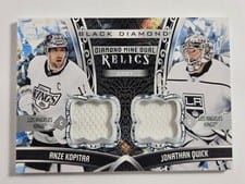 2022-23 Upper Deck Black Diamond Diamond Mine Dual Relics Anze Kopitar/Jonathan Quick #DMDR-KQ card