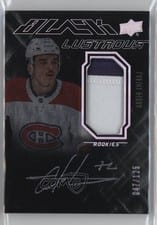 2022-23 SPx UD Black Lustrous Rookie Patch Autograph Arber Xhekaj #LRAP-AX card