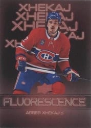 2022-23 Upper Deck Flourescence Gold Parallel Arber Xhekaj #F-15 card