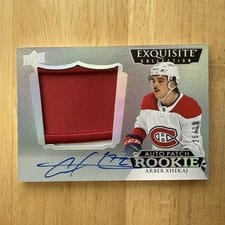 2022-23 Upper Deck The Cup 2022-23 Exquisite Collection Rookie Autograph Patch Arber Xhekaj #EC-AX card