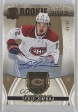 2022-23 Upper Deck The Cup Rookie Class of 2023 Gold Foil Autograph Parallel Arber Xhekaj #2023-AX card