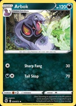 2020 Champion's Path Arbok #34 card