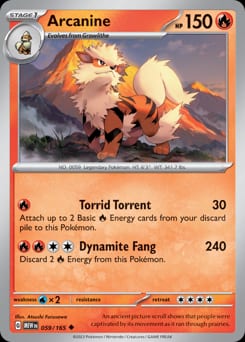 151 Arcanine #59 card