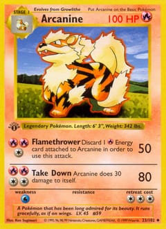 1999 Base Arcanine #23 card