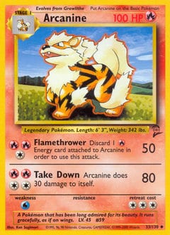 Base Set 2 Arcanine #33 card