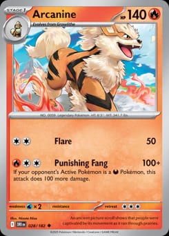 2025 Destined Rivals Arcanine #28 card