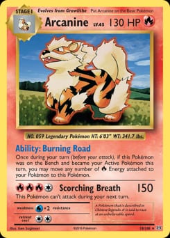 Evolutions Arcanine #18 card
