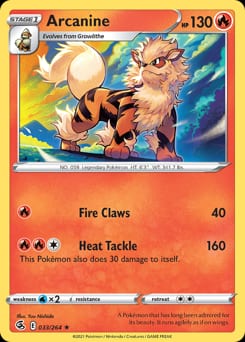 2021 Fusion Strike Arcanine #33 card