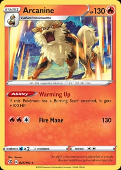 Rebel Clash Arcanine #28 card