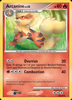 2009 Supreme Victors Arcanine #50 card