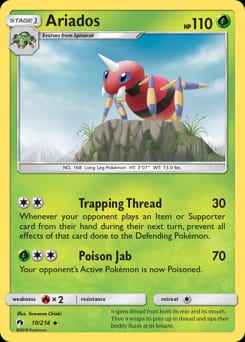 2018 Lost Thunder Ariados #10 card