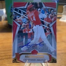 2020 Panini Chronicles Rookies & Stars Signatures Aristides Aquino #4 card