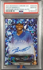 2024 Bowman Chrome Sapphire Edition Selections Autographs Arjun Nimmala #SSA-AN card