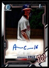 2021 Bowman Chrome X Autographs Armando Cruz #CPA-AC card