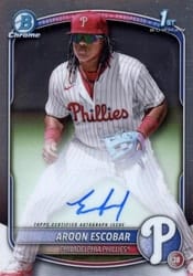 2025 Bowman Chrome Prospects Autographs Aroon Escobar #CPA-AE card