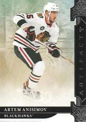 2019-20 Upper Deck Artifacts Base Set Artem Anisimov #87 card
