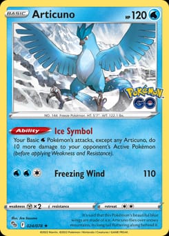 2022 Pokémon GO Articuno #24 card
