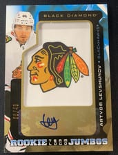 2025-26 Upper Deck Black Diamond Rookie Team Logo Jumbo Patch Auto Artyom Levshunov #RTL-AL card