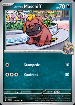 Destined Rivals Arven's Maschiff #138 card