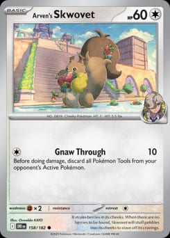 Destined Rivals Arven's Skwovet #158 card