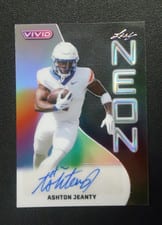 2025 Leaf Vivid Neon Autographs Ashton Jeanty #NA-AJ1 card