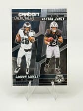 2025 Panini Mosaic Carbon Copy Ashton Jeanty / Saquon Barkley #CCO-8 card